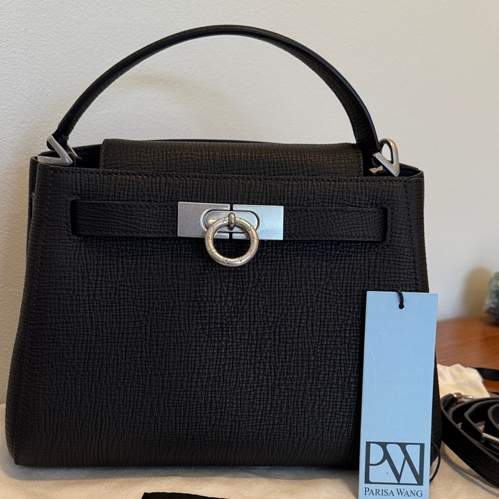 Parisa Wang Black Madison Medium Top Handle Bag